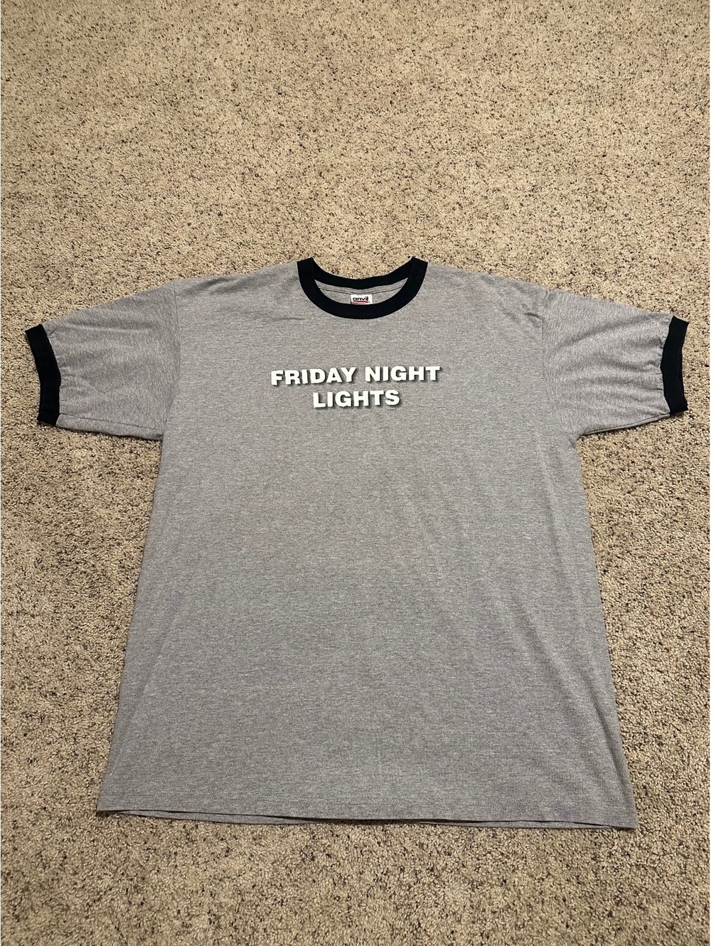 Anvil XL Gray 'Friday Night Lights' Ringer T-Shirt